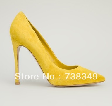 Yellow Suede Heels