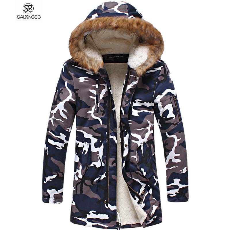 Long Winter Warm Parka Jacket For Men With Fur Hood Military Style Winter Jackets Mens Parkas Blig Size 5XL Long Coat For Winter