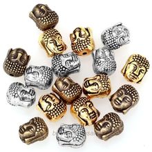 20Pcs Metal Silver Buddha Beads for Bracelet Jewelry
