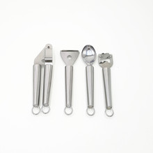 2016 430# Stainless Steel kitchen Tool 4pcs Accessories For Bottle Opener Cheese Peeler Garlic Presser Ice Cream Scoop