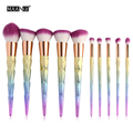 10Pc Magic Mermaid Rainbow Diamond Handle Makeup Brushes Set Foundation Cream Powder Highlight Contour Cosmetic Beauty