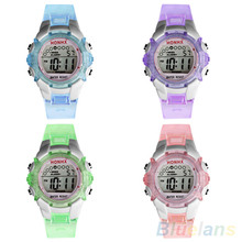 Adorable Boys Girls Digital LED Quartz Alarm Date Waterproof Sports Wrist Watch