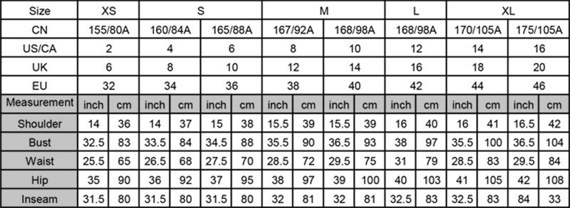 standard size chart