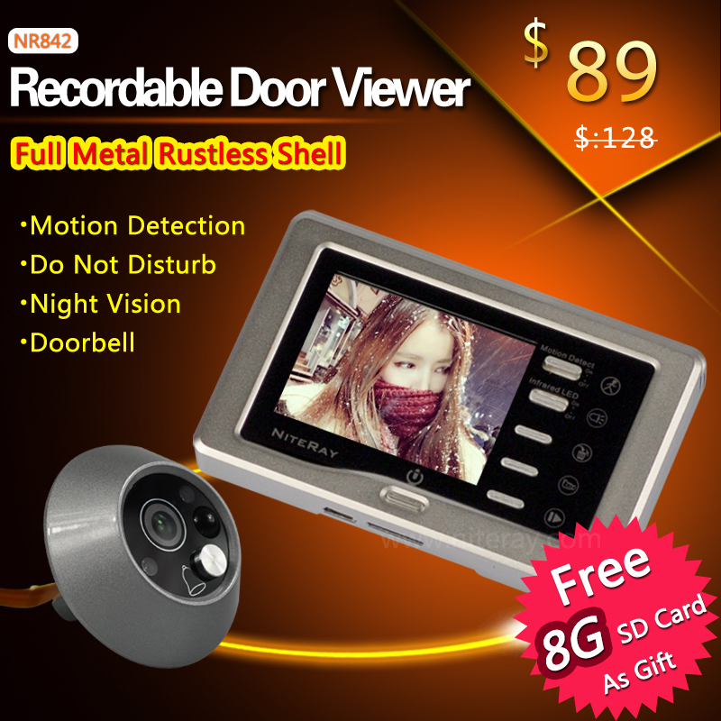 Multi fuctions best night vision digital door peephole viewer security camera with Motion Sensor
