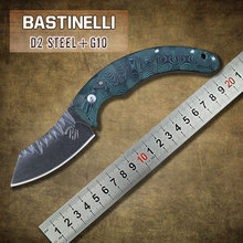 Bastinelli hoja de acero D2 cuchillo con G10 maneja el cuchillo plegable de campamento Tactical hunt exterior supervivencia de bolsillo cuchillos herramienta EDC