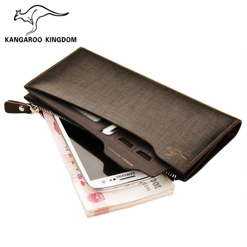 2014 men Kangaroo long design wallet male genuine leather commercial zipper cowhide wallet mobile phone driving license