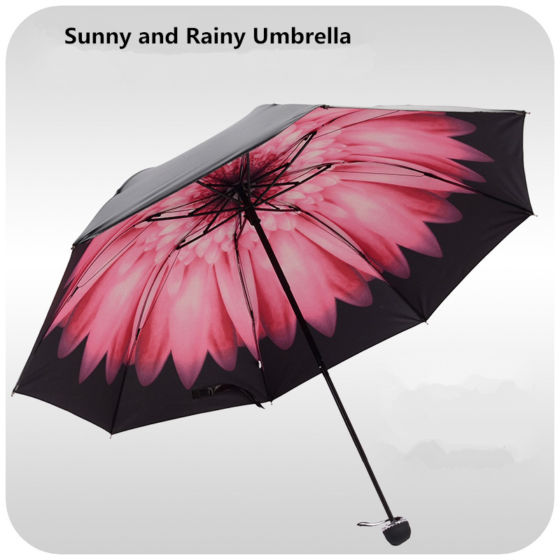 Fashion World Famous Oil Paintings Outdoor Beach UV Sun Rain Umbrella Women And Men Unisex Automatic Three Folding Umbrellas