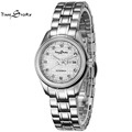 Brand TS Luxury Fashion Watch Women Automatic Flywheel Watch Ladies Diamond Clock Full Stainless Wristwatch Relogio