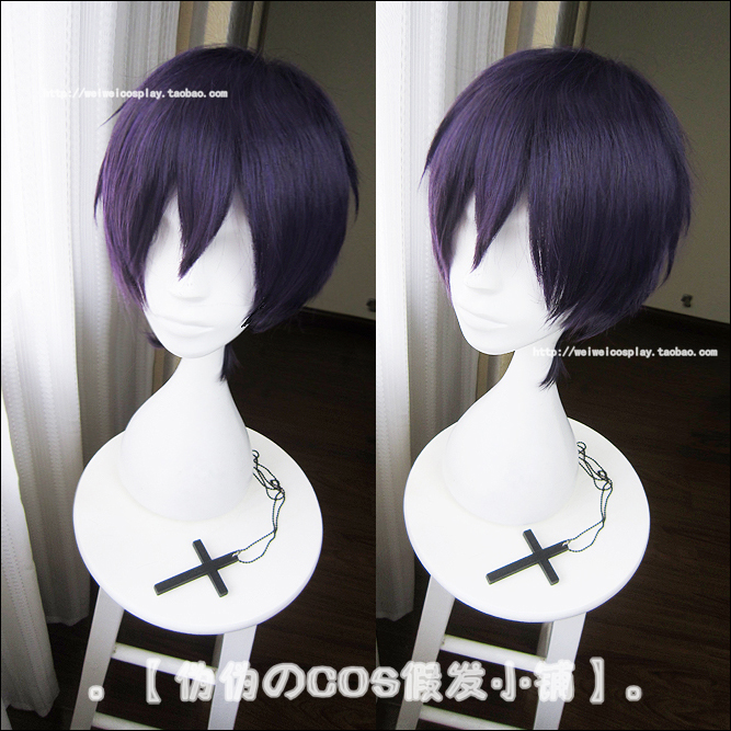 Free Shipping Prince of Stride Reiji Suwa Cosplay Wig Heat Resistant Fibre Hair Ink Purple Anime Cosplay Wig Party Wigs