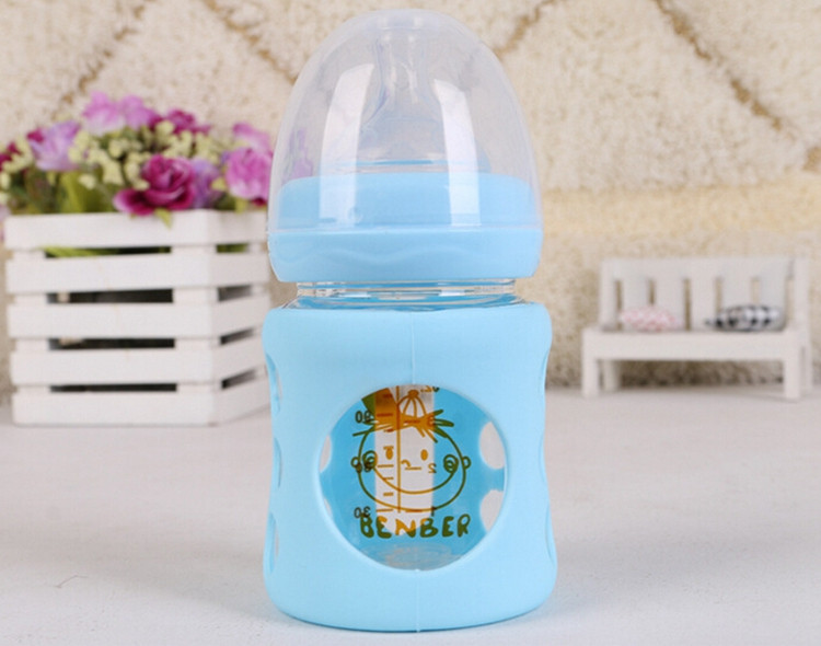 Thermostability Glass Baby Milk Bottle With Wide Mouth Nuk Baby Feeding Bottle 120ml Small Feeder Kit Mamadeiras Nuk For Kids (6)