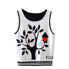 Casual Women Girl Sleeveless Tank Tops Print Vest Polyester Regular Top Broadcloth