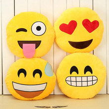 20 Стили Мягкая Emoji Смайлик Смайлик Желтый Круглый Подушка подушка Фаршированные Плюшевые Игрушки Куклы Рождественский Подарок A2