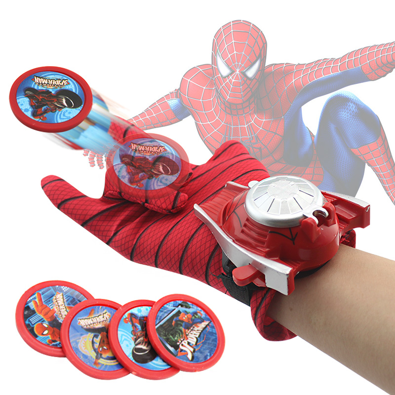 24cm Batman Spider Man Glove PVC Action Figure Spiderman Launcher Toy Batman Cosplay Kids Toy Original