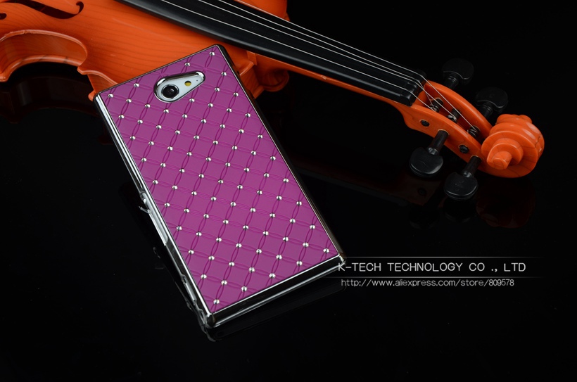 Shining Rhinestone Diamond Rubberized Matte Cover With Silver Chromed Skin Case For SONY XPERIA M2 Aqua S50h Mobile Phone Bags Shining Rhinestone Diamond Rubberized Matte Cover With Silver Chromed Skin Case For SONY XPERIA M2 Aqua S50h Mobile Phone Bags