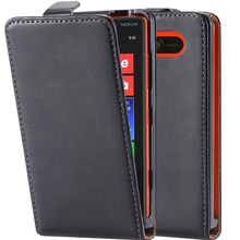 Hot Luxury Genuine Leather Flip Case For Nokia Lumia 820 N820 Vertical Mobile Phone Bags Cases