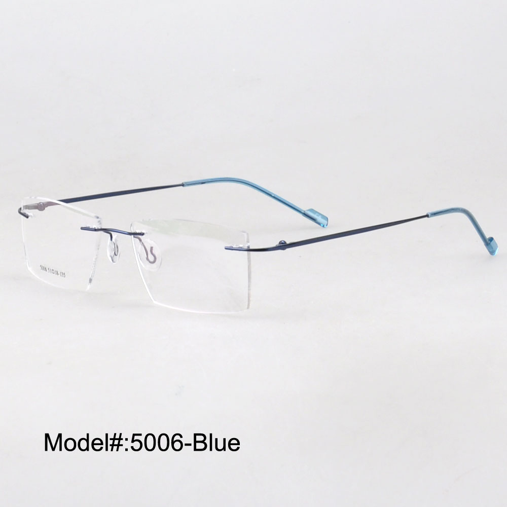 5006 fashion rimless memory titanium hinged RX optical ...