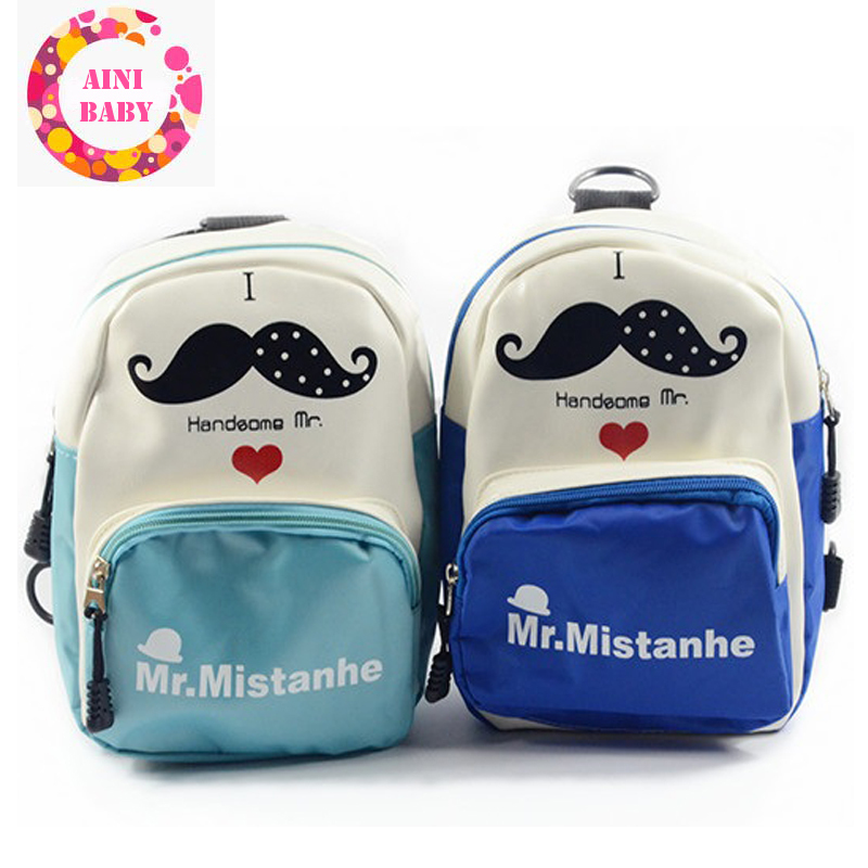 Lovely! New 2015 Cartoon Mustache Kid Bag Backpack...