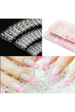 140PCS Clear Glaze Mosaic French False Nail Art Acrylic UV Gel Half Tips ALOM