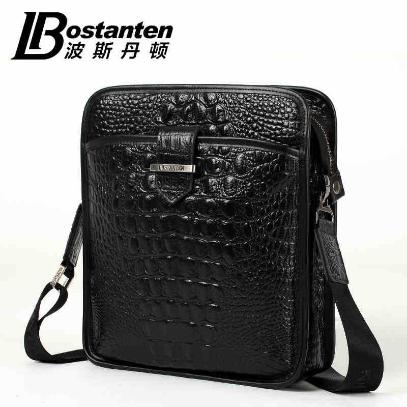 ... pattern 100% Cowskin Genuine leather men messenger bag shoulder bag