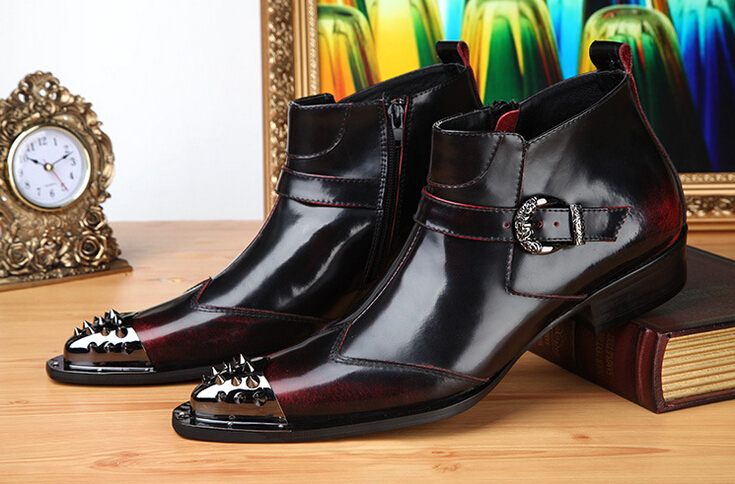 high cut formal leather shoes