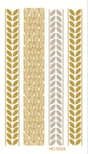 10x6cm HC-5024 golden tatto body art metallic temporary tattoo jewelry necklace flash tattoo gold tatoo henna tattoos