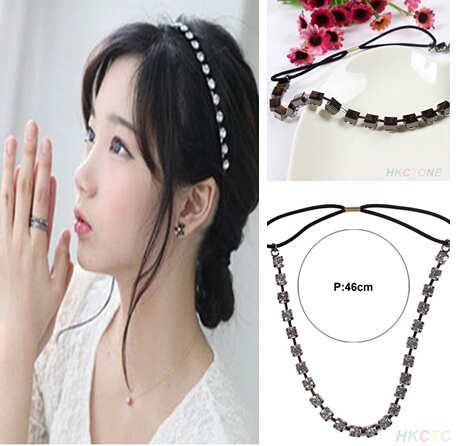 Women s Hair Jewelry Crystal Metal Rhinestone Head Chain Silver Headband Bridal Hair Accessories NA641