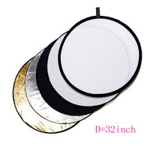 32″ 80cm 5 in 1 Round Collapsible Light Photography Reflector Softbox Pad for Studio Multi Photo Disc + Portable Black Nylon Bag