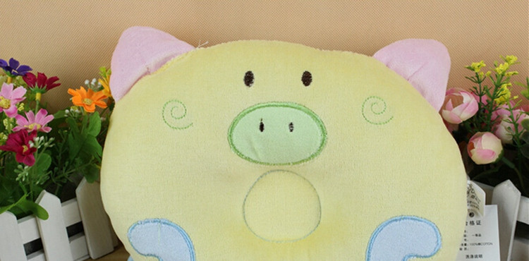 Kawaii Pig Baby Pillow For Flat Head High Quality Sleeping Baby Pillow Kids Headrest Pillow Animal Print Newborn Bedding (5)