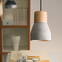 Creative wood and cement pendant lights Country style pendant lamp restaurant bar coffee cement light