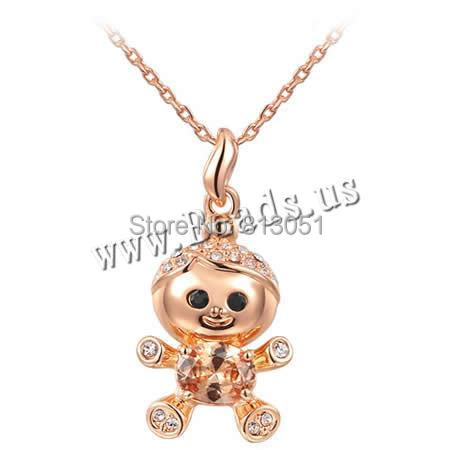 Free shipping!!!Zinc Alloy Jewelry Necklace,Promotion, with Austrian Crystal, with 2lnch extender chain, Character
