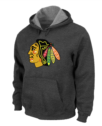 NHL Chicago Blackhawks Big & Tall Logo Pullover Hoodie D.Grey.jpg