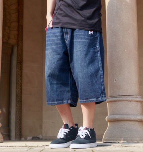 long baggy jean shorts