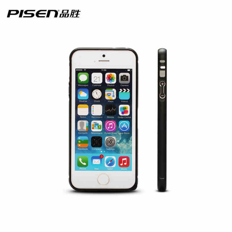 PISEN Original Ultra Thin Aluminum Metal Bumper Frame Case For iPhone 5s Buckle Protection For iPhone Black Cover Phone Frame