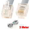 Phone Cable RJ12 6 Wire 6P6C Phone Fax Gold Plated Straight Cable 9.8ft 3Meter