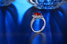 925 sterling silver Jewelry wedding rings For Women fashion Bijoux Ruby Red CZ Diamond ring Classic