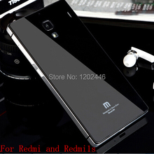 33 Colors Toughened Glass Back Cover And Aluminum Frame For Xiaomi redmi 1s Luxury Mobile Phone