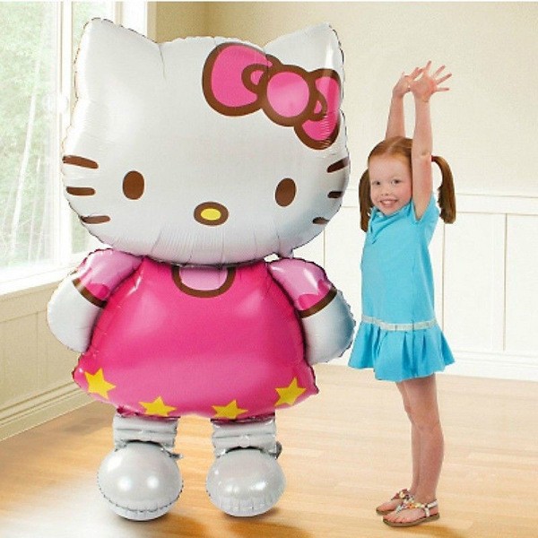 Large 118x68cm Hello Kitty Globos Cat Foil Balloons Cartoon Birthday Decoration Wedding Party Inflatable Balloons Drop Shipping