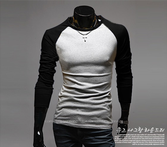 Free Shipping Fashion Brand Mens Clothing Long Sleeve T shirt Baseball Sport Casual Men TShirt O
