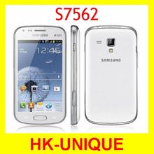 S7562 Original Samsung galaxy s duos s7562 Unlocked Cell phone dual sim cards GSM 3G 4.0” Wifi GPS 5MP Camera free shipping