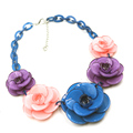 collier femme 2016 Flower Choker Colorful white maxi necklace Plant Resin Statement Necklaces Pendant For Women