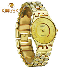 2015 Hot Kingsky Women Quartz Chain Watch Alloy White Dot Brand Flora Female Wrist Rose Gold