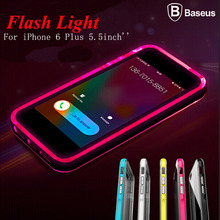 Baseus Shiny LED Flash Light 1mm Case For Apple Iphone 6 Plus Luminous Glitter Crystal Mobile Phone Cover For Iphone 6 5.5inch