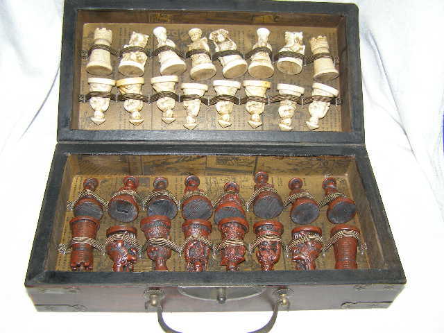 32 antique asian chess chinese style wooden