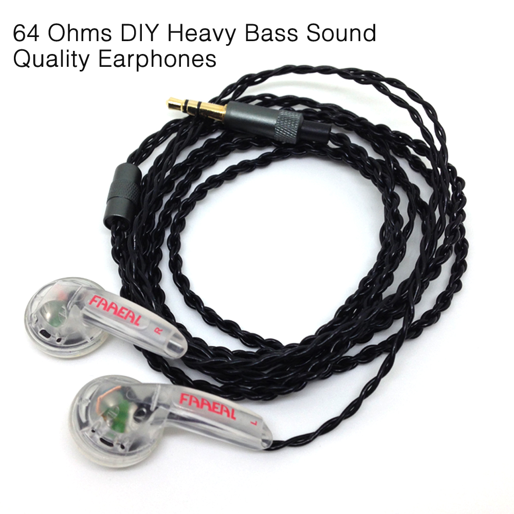 HIFI Inear Earphone 64 Ohm DIY Heavy Bass Sound Quality Music