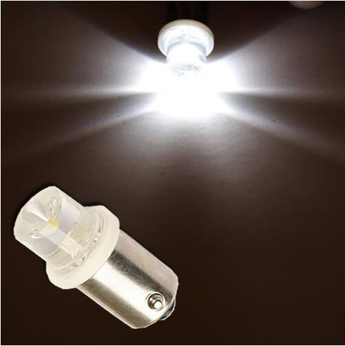 2Pcs Car White 1-LED LED Lights Bulbs Ba9s 1895 57 T4W 182 (concave) #FD-1051