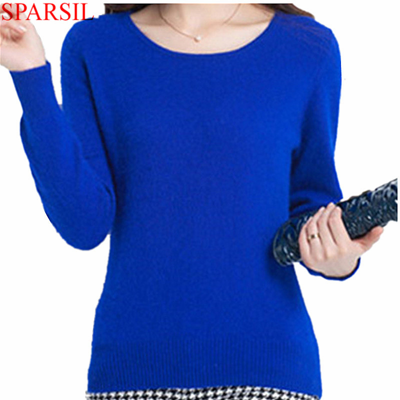 New 2015 Women Mink Cashmere Sweater Fashion Warm Knitted Pullover Autumn&Winter Female Long Sleeve Knitwear Jumper  21 Colors