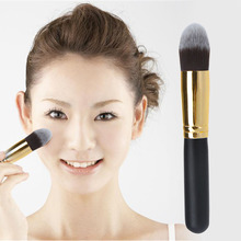 2015 Beauty Make Up Brush For Woman Golden Cosmetic Brush Face Makeup Blusher Powder Foundation Tool Black pincel maquiagem
