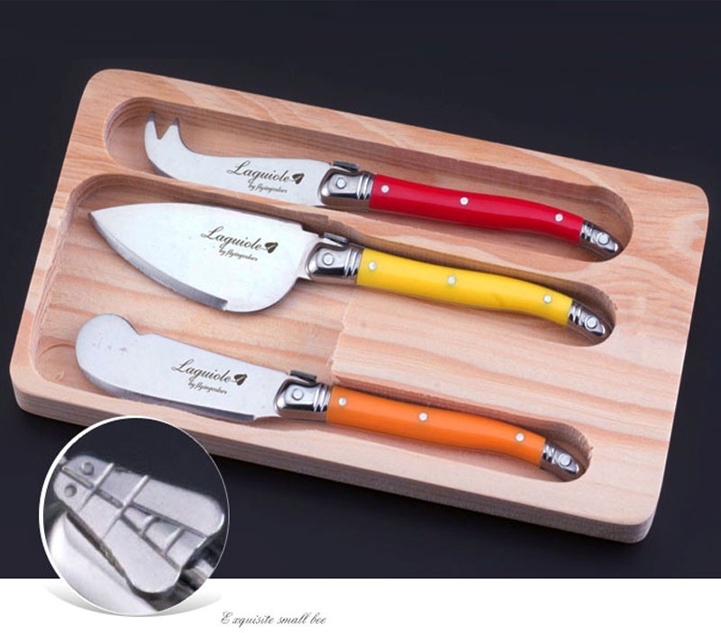 Laguiole Style 3pcs Cheese Spreaders Knives Jam Butter Knife w