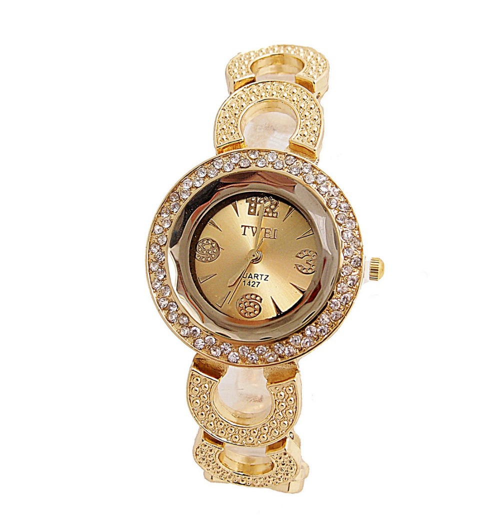 Wholesale Luxury Gold Silver Crystal Watch Women Ladies Fashion Dress Quartz Wristwatches New Arrive TW044