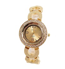 Wholesale Luxury Gold&Silver Crystal Watch Women Ladies Fashion Dress Quartz Wristwatches New Arrive TW044